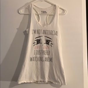 White anime tank top